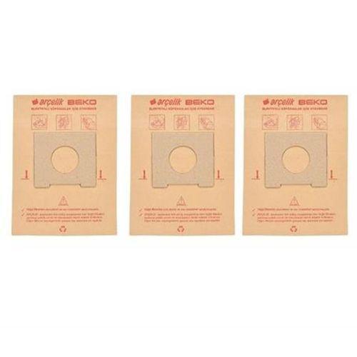 Arçelik Elektrikli Süpürge İçin Astarlı Kağıt Toz Torbası 3 Adet