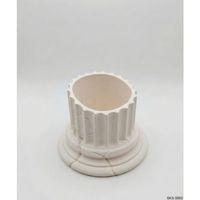 Beyaz Klasik Sütun Form Mini Dekoratif Saksı – 7 Cm Masaüstü & Ofis Dekoru