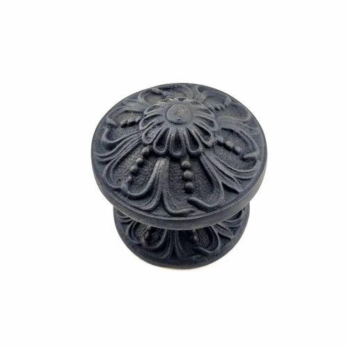 Antika Tarz Dekoratif Pirinç Çiçekli Kapı Tokmağı - 80 Mm Çap, Oksit