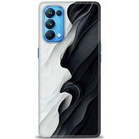 Oppo Reno 5 Pro Kılıf HD Baskılı Kılıf - Black and White + Tam Ekran Koruyucu
