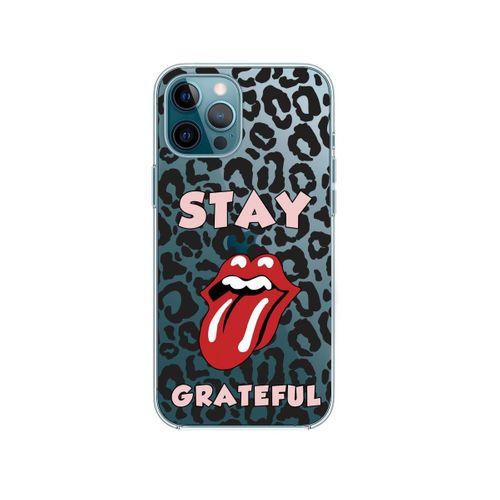 iPhone 12 Pro Max Stay Grateful Lens Korumalı Şeffaf Telefon Kılıfı