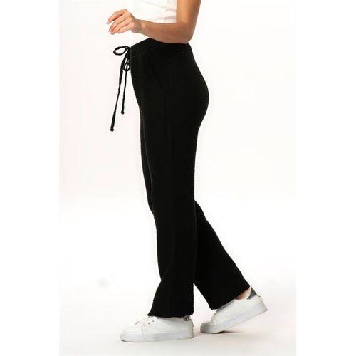 Beli Lastikli Multi Çift Cepli Müslin Kadın/Erkek Unisex Yazlık Pantolon Siyah Syh