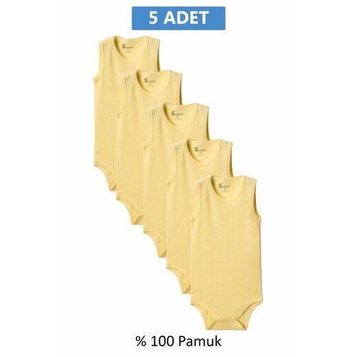 Sarı Askılı Body Zıbın 2-7 YAŞ Çocuklar İçin (5 ADET) Alttan Çıtçıtlı Özel Gereksinimli-D