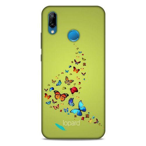 Huawei P20 Lite Kılıf Kelebek Etkisi (48) Bumper Kılıf Pembe Yeşil