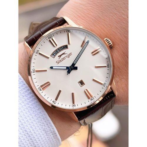 Slazenger Erkek Deri kordon Bileklik Hediyeli 2 Yıl Garantili Suya Dayanıklı Kol Saati VS.BLKT.0757