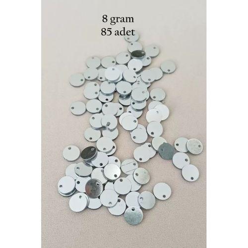 Oya Abiye Bileklik Kolye Pleksi Metalik Plastik Pul Gümüş Renk 8 gram 85 adet - BNC523