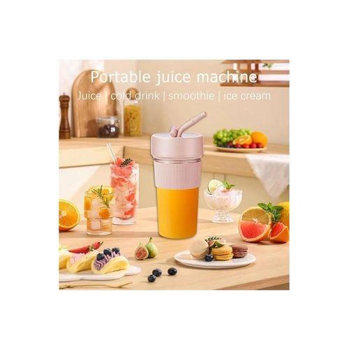 Mini Taşınabilir Mikser 350 Ml Smoothie Makinesi Meyve Sıkacağı Şarj Edilebilir Blender Pembe