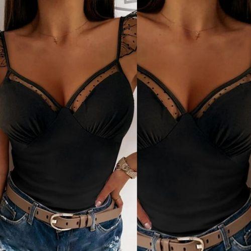 Kadın Askılar Tül Işlemeli Kalp Yaka Tül Detay Dalgıç Bluz