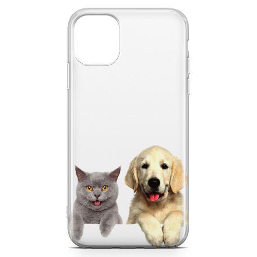 Apple iPhone 11 Kılıf Scottish Fold Kedi Ve Köpek Arka Kapak Koruma Desenli Full Koruyucu