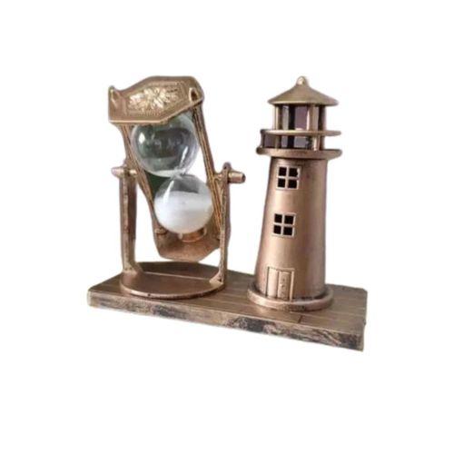 Deniz Feneri Kum Saati Ahşap Görünümlü Vintage Tarz Biblo