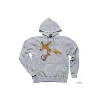 Pokemon Raichu Gri Kapşonlu Sweatshirt Hoodie