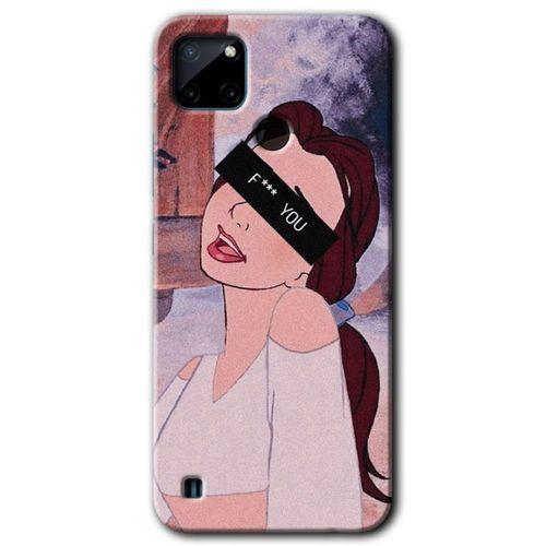 Realme C21 HD Baskılı Kılıf + 9D Tam Ekran Koruyucu - Bad Girl