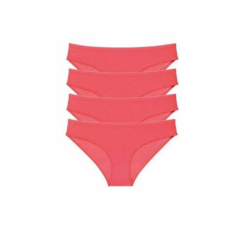 4 adet Süper Eko Set Likralı Kadın Slip Külot Kırmızı