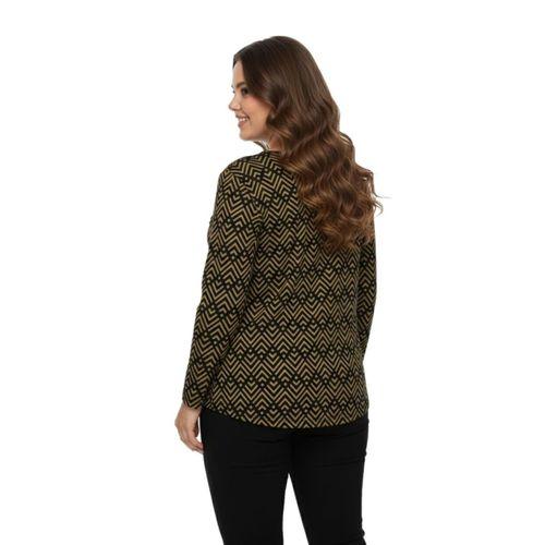 Kadın V Yaka Modelli Baskılı Bluz BGL-ST05104