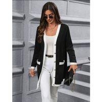 Kadın Uzun Kollu Cepli önden Düğmeli Uzun Modal Ceket Hırka