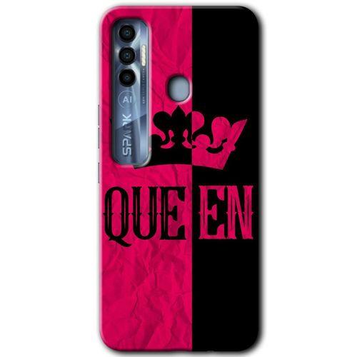 Tecno Spark 7 Pro Kılıf HD Desen Baskılı Arka Kapak - Queen + Kırılmaz Cam