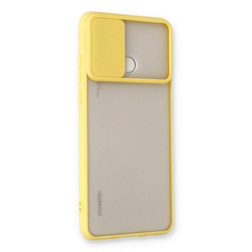 Newface Huawei P30 Lite Kılıf Palm Buzlu Kamera Sürgülü Silikon - Sarı