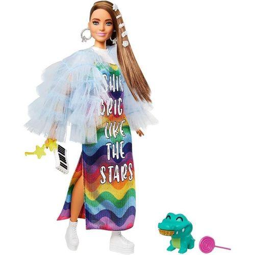 Barbie Extra Renkli Elbiseli Bebek ve Hayvan Arkadaşı Timsah No:9 - GRN27-GYJ78