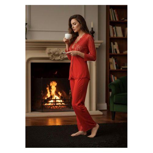 Kırmızı Penye Pijama Takımı - 1570