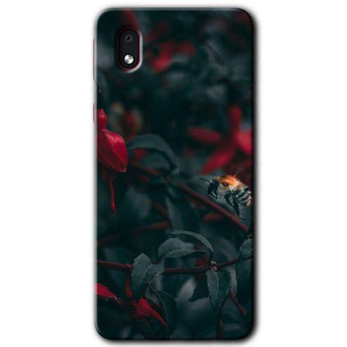 MRCİLETİSİM Samsung Galaxy A01 Core Kılıf Baskılı Kapak - Avcı Arı +Tam Kaplayan Mat Seramik