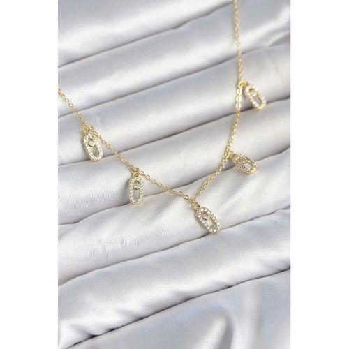 Pirinç Minimal Messika Model Zirkon Taşlı Kadın Kolye
