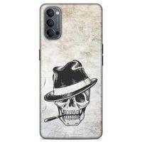 Lopard Oppo Reno 4 Uyumlu Kılıf Tattoo's (24) Darbe Emici Kılıf Şapkalı İskelet
