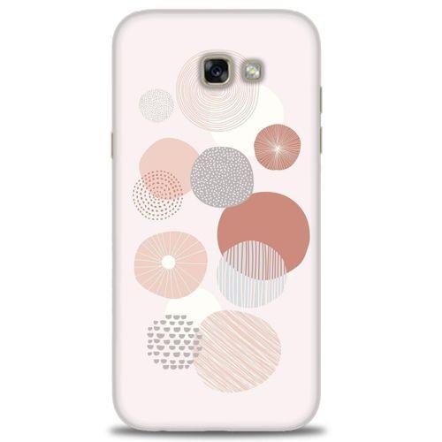 Samsung Galaxy A7 2017 / A720 Kılıf HD Baskılı Kılıf - Pembe Daireler + Tam Ekran Koruyucu