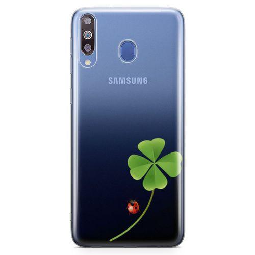 Samsung Galaxy M30 Kılıf UğurBöceği Yonca Arka Kapak Koruma Desenli Full Koruyucu