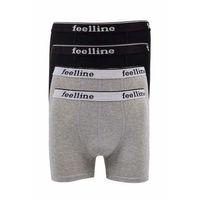 4 adet Feelline Siyah ve Gri Pamuklu Doğal Likralı Erkek Boxer