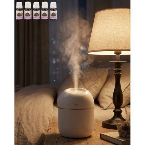 Araç Ve Ofis İçin Mini Nemlendirici 5 Esans Hediyeli Usb Led Işıklı Buhar Makinesi
