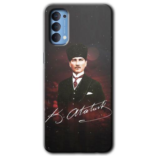 OPPO Oppo Reno 4 Kılıf HD Desen Baskılı Arka Kapak - Kemal Atatürk