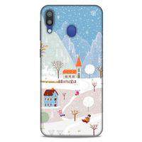Samsung Galaxy M20 Kılıf Snowix (40) Fit Silikon Kılıf Beyaz Mavi