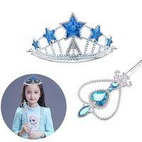 Karlar Ülkesi Elsa Yıldız Mavi Taç Ve Asa Seti