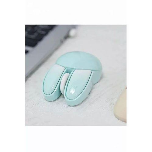 Tavşan Figürlü Kablosuz Mouse Pil Dahil Etiket Hediyeli Mavi
