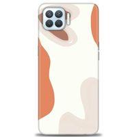 Oppo Reno 4 Lite Kılıf HD Baskılı Kılıf - Kahve Kalp + Tam Ekran Koruyucu