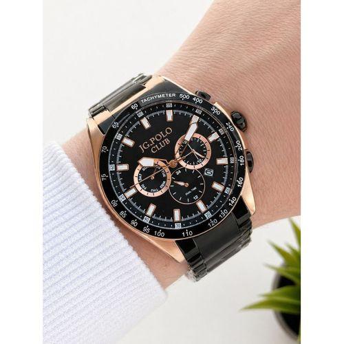 JG.Polo Club Çelik Kordon 2 Yıl Garantili 5 Atm Suya Dayanıklı Erkek Kol Saati+Bileklik JG.OT.3975.3