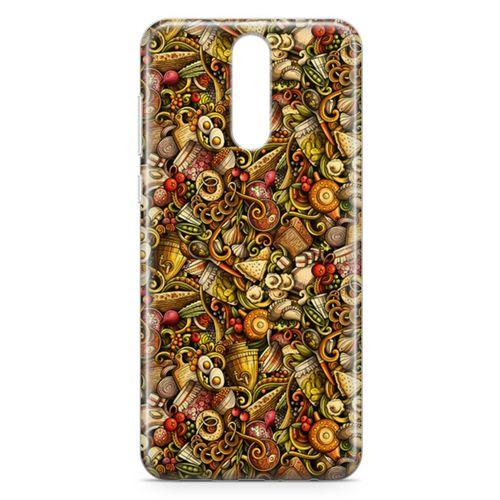 Huawei Mate 10 Lite Kılıf Gastronomi Doodle Arka Kapak Koruma Desenli Full Koruyucu