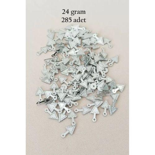 Oya Abiye Bileklik Kolye Pleksi Metalik Plastik Pul Gümüş Renk 24 gram 285 adet - BNC565