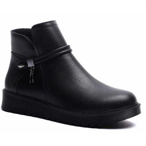 KUUM LONDON K1121001 Siyah Fermuarlı Kadın Bot