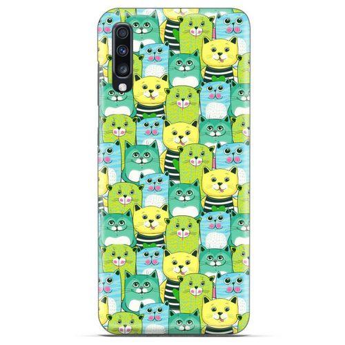 Lopard General Mobile GM 20 Uyumlu Kılıf Kediler (37) Silicone Cover Mavi Sarı