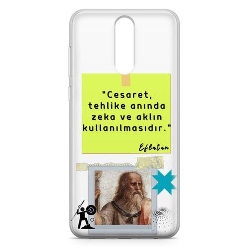 Huawei Nova 2i Kılıf Caps Eflatun Arka Kapak Koruma Desenli Full Koruyucu