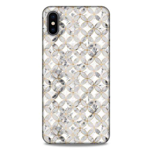 Mermer Desenli (37) Tema Silicone Cover Gümüş Gri Apple iPhone XS Max Kılıf