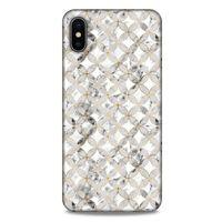 Mermer Desenli (37) Tema Silicone Cover Gümüş Gri Apple iPhone XS Max Kılıf