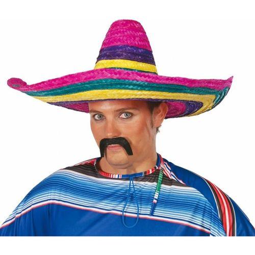 Sombrero Meksika Şapkası Renkli Örme Hasır Yetişkin Boy