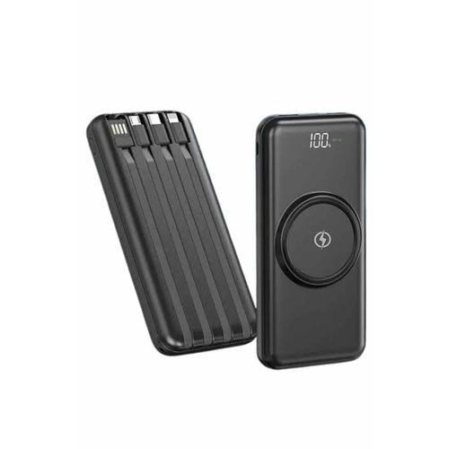 Kablosuz Çoklu Şarj Girişli 10.000 Mah Kablolu Powerbank Taşınabilir