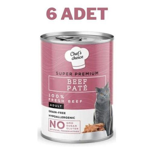 Chefs Choice Beef Biftekli Pate Kedi Konservesi 6x400 Gr