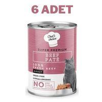 Chefs Choice Beef Biftekli Pate Kedi Konservesi 6x400 Gr