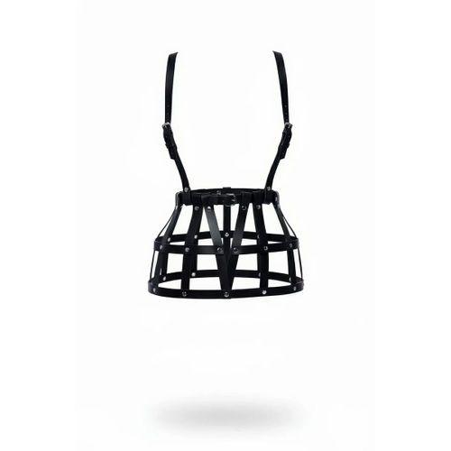 Siyah Etek Deri Kafes Yapılı Perçin Detaylı Etek Mini Etek - Brf1252