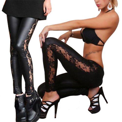 B101309 Dantel Kenarlı Lame Tayt