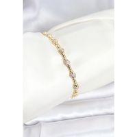 Pirinç Gold Renk VIP Seri Punta Model Zirkon Taşlı Kadın Bileklik